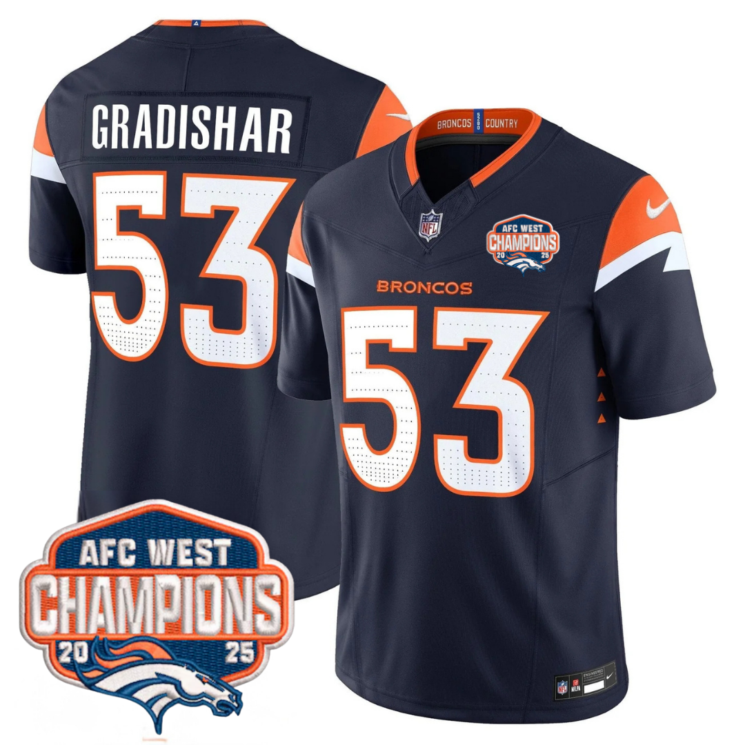 DEN AFC West Champions Patch Vapor Limited Jersey V2 - Stitched