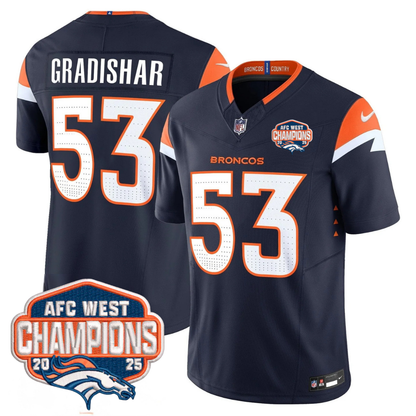 DEN AFC West Champions Patch Vapor Limited Jersey V2 - Stitched