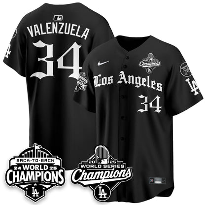 LAD 2025 World Series Champions Vapor Premier Limited Jersey - LA Gothic Edition - Stitched