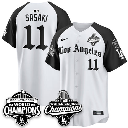 LAD 2025 World Series Champions Vapor Premier Limited Jersey - LA Gothic Edition - Stitched