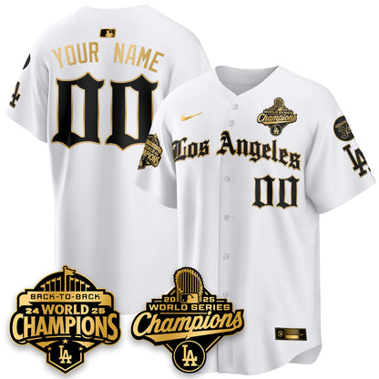 Custom LAD 2025 World Series Champions Vapor Premier Limited Jersey - LA Gothic Edition - Stitched