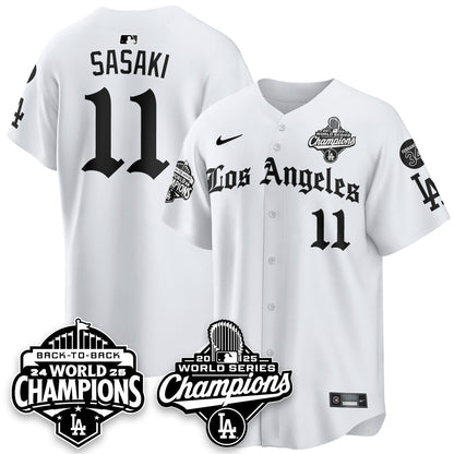 LAD 2025 World Series Champions Vapor Premier Limited Jersey - LA Gothic Edition - Stitched