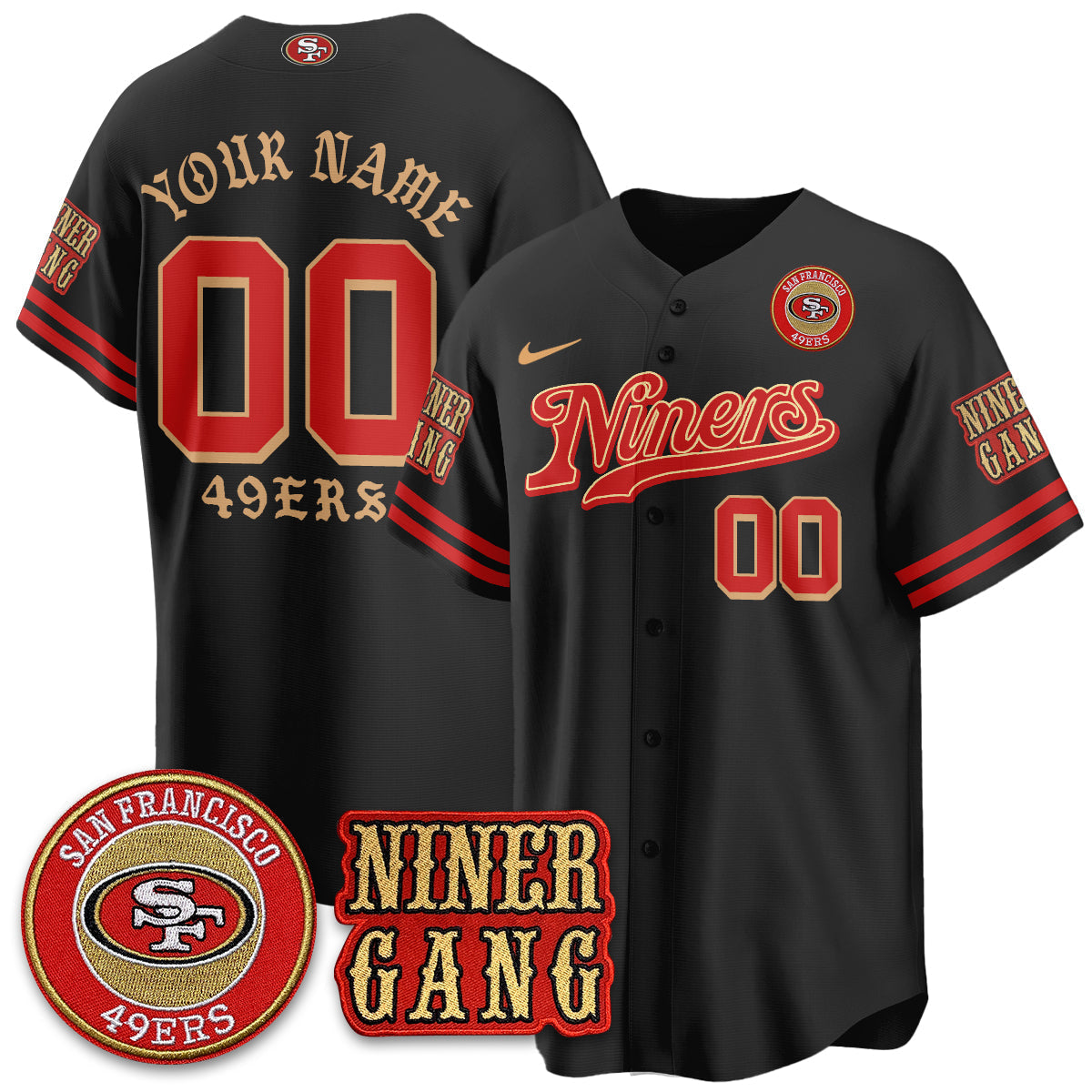 SF Born x Raised Baseball Custom Jersey - Stitched