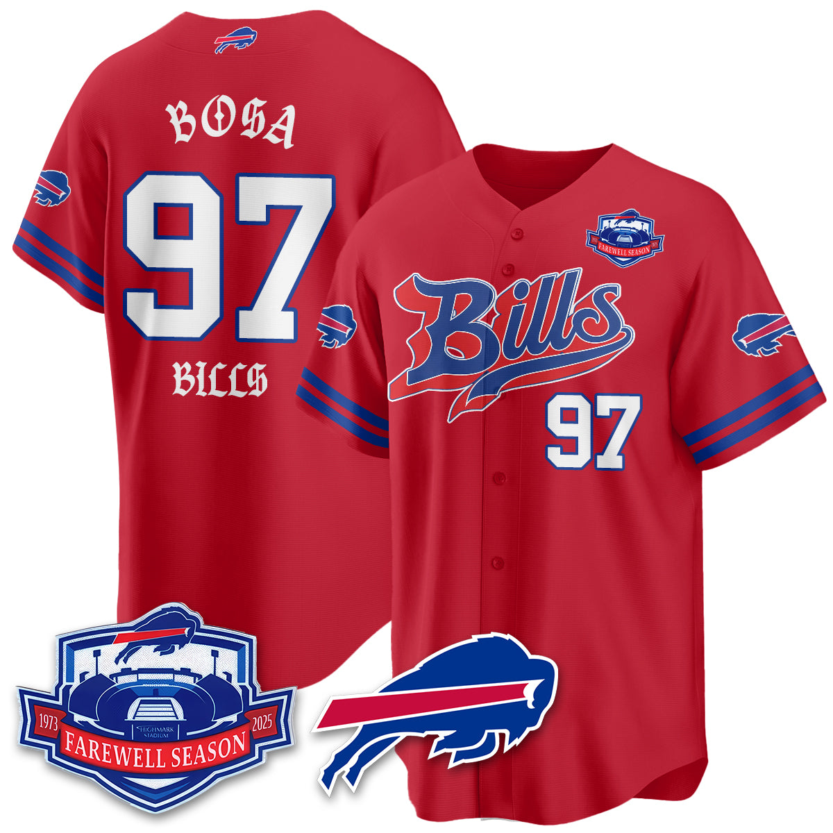 BUF Born x Raised Baseball Jersey - Stitched