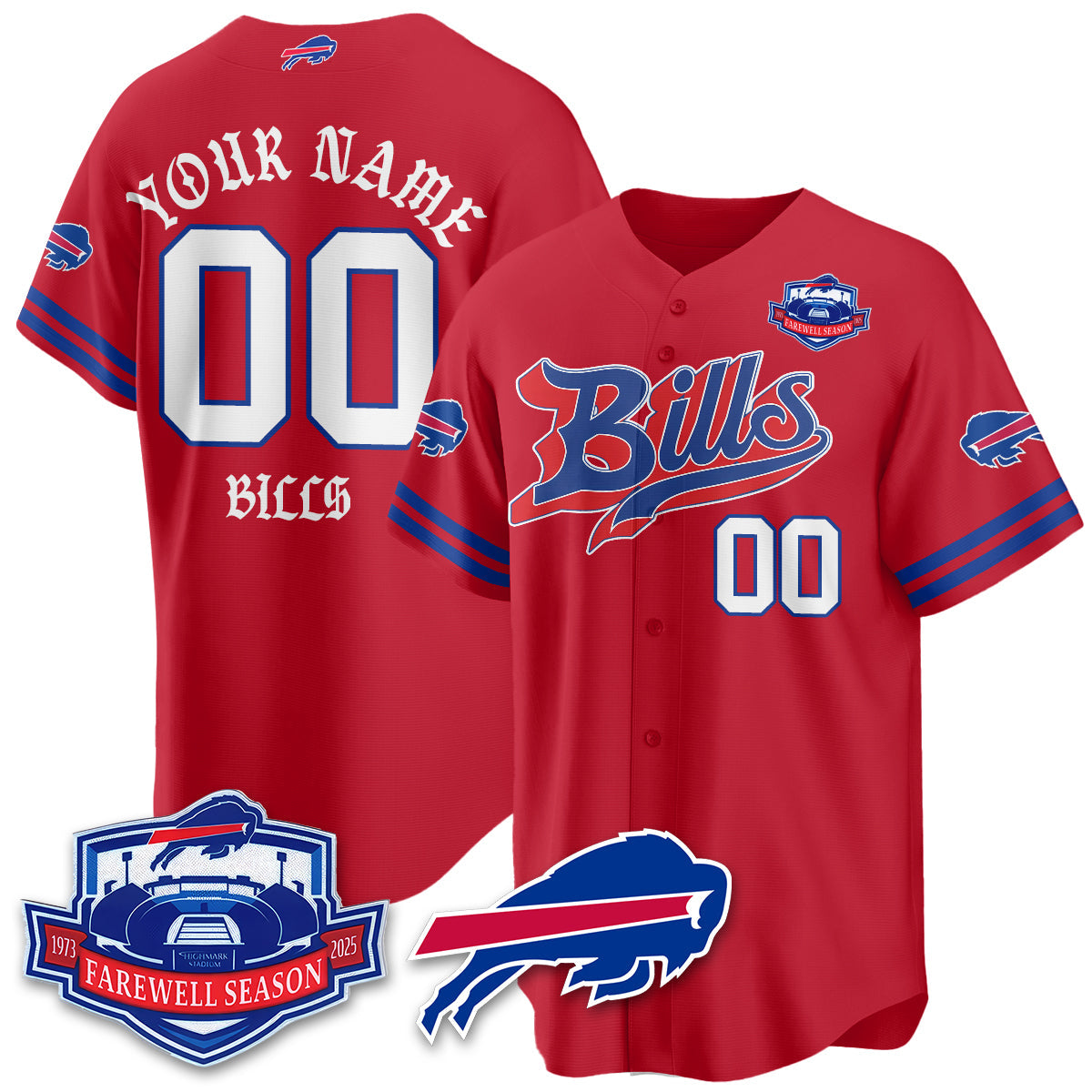 BUF Born x Raised Baseball Custom Jersey - Stitched
