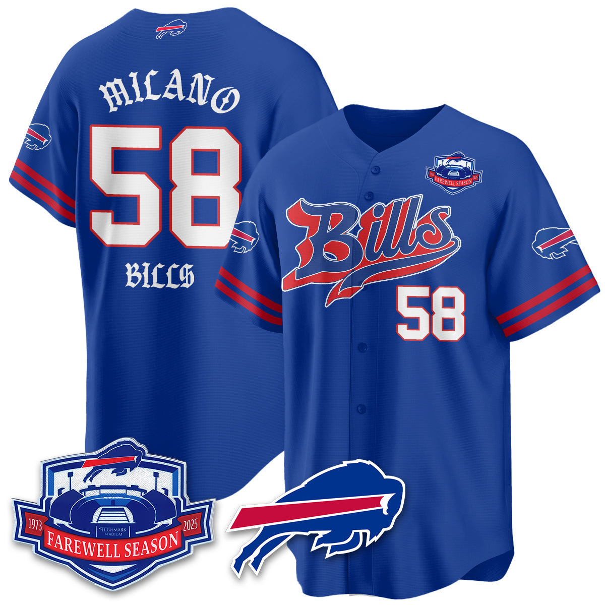 BUF Born x Raised Baseball Jersey - Stitched