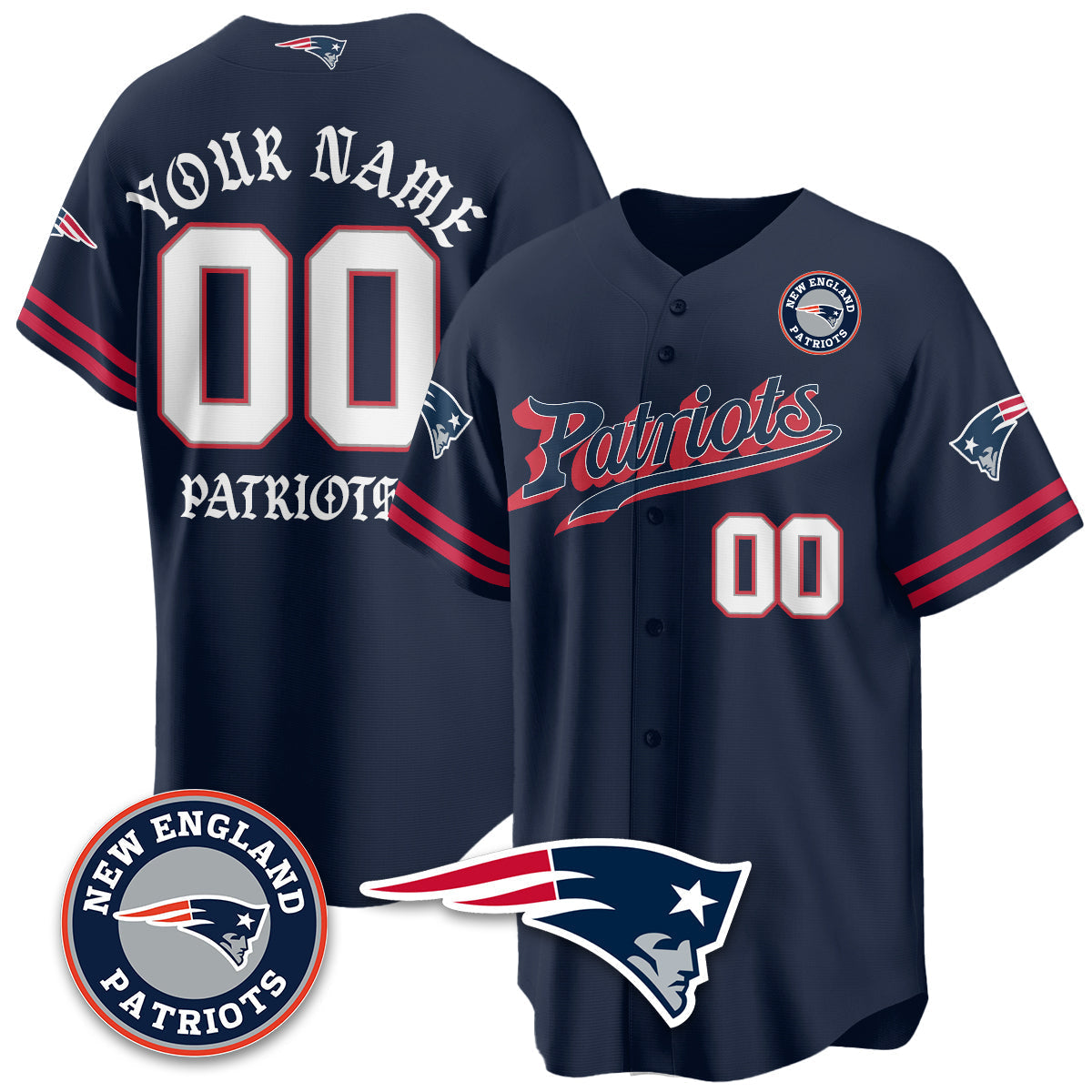 Custom NE Born x Raised Baseball Jersey - Stitched
