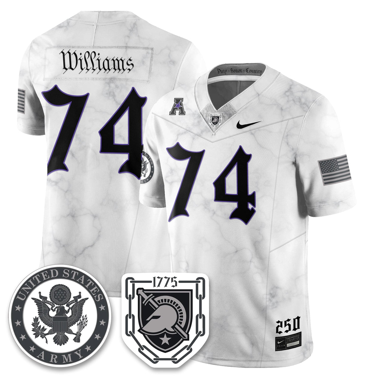 Army Black Knights Vapor Limited Jersey - 250 Years of Service and Sacrifice - Stitched