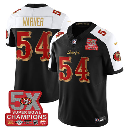 SF Rivalries 5-Time Champions Patch Vapor Limited Jersey - Stitched