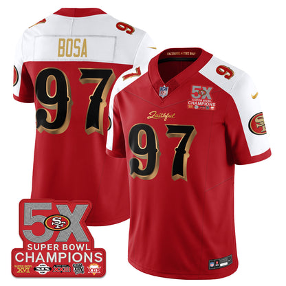 SF Rivalries 5-Time Champions Patch Vapor Limited Jersey - Stitched