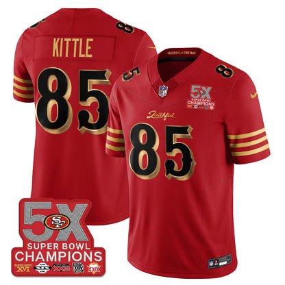 SF Rivalries 5-Time Champions Patch Vapor Limited Jersey - Stitched