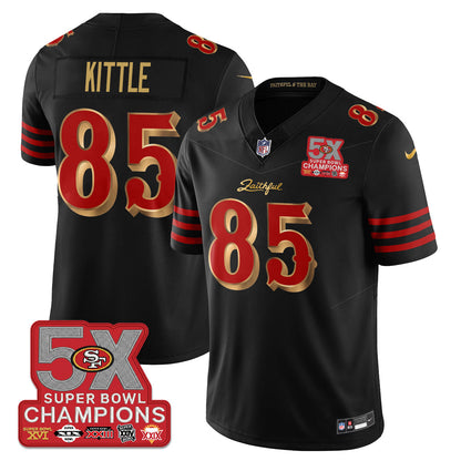 SF Rivalries 5-Time Champions Patch Vapor Limited Jersey - Stitched