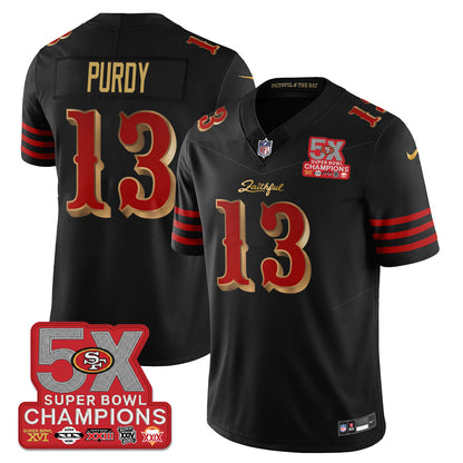 SF Rivalries 5-Time Champions Patch Vapor Limited Jersey - Stitched
