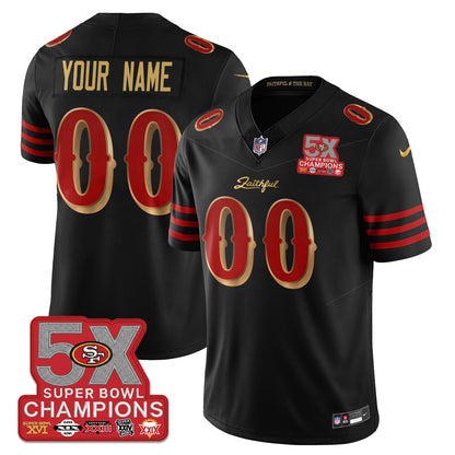 SF Rivalries 5-Time Champions Patch Vapor Limited Jersey - Stitched