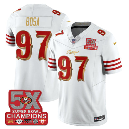 SF Rivalries 5-Time Champions Patch Vapor Limited Jersey - Stitched