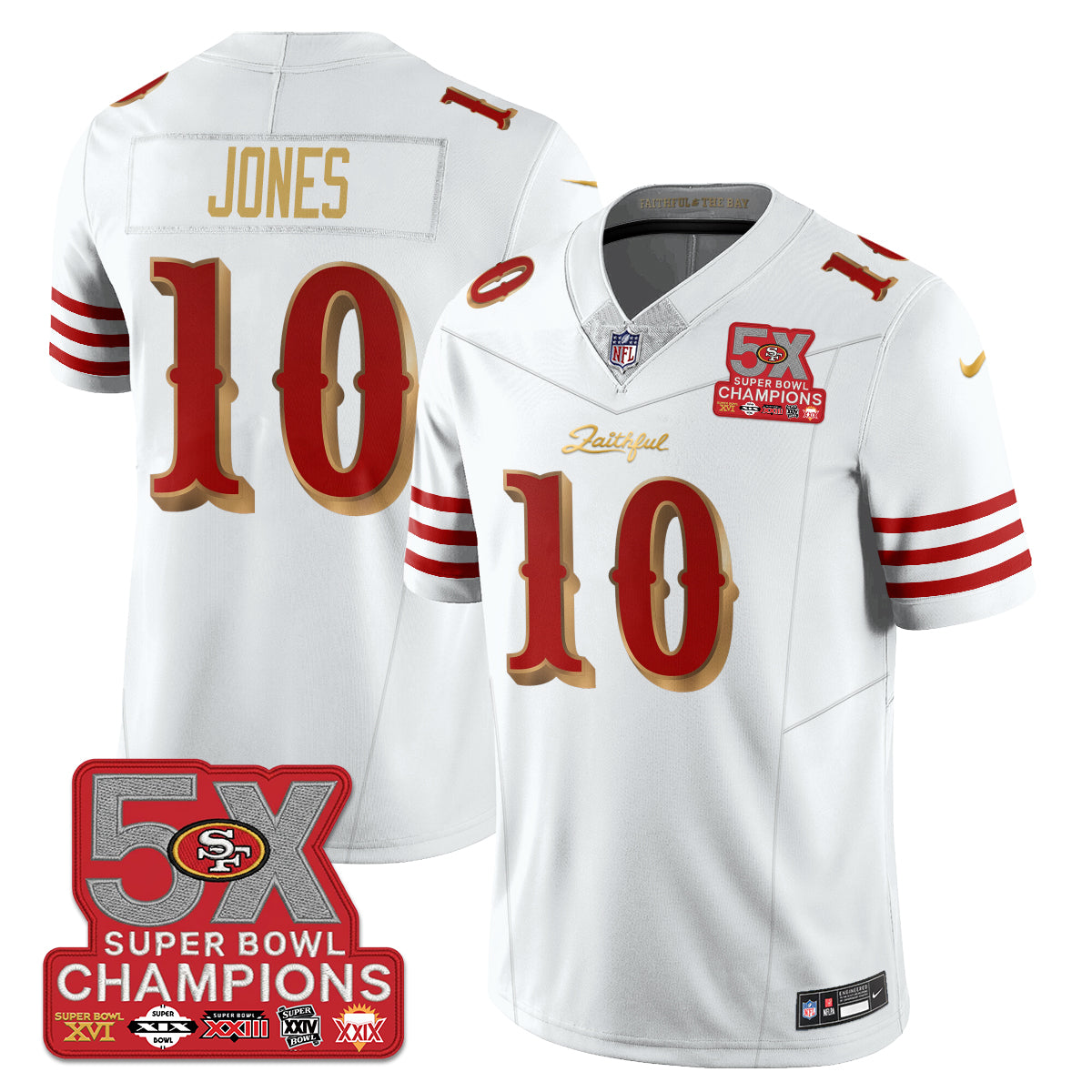 SF Rivalries 5-Time Champions Patch Vapor Limited Jersey - Stitched