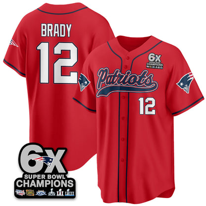 NE 6-Time Champions Patch Vapor Baseball Jersey - Stitched
