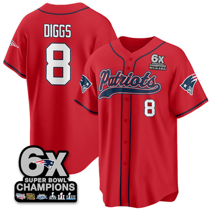 NE 6-Time Champions Patch Vapor Baseball Jersey - Stitched