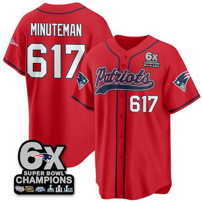 NE 6-Time Champions Patch Vapor Baseball Jersey - Stitched