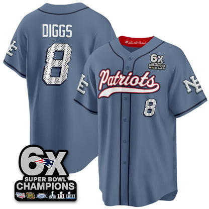 NE 6-Time Champions Patch Vapor Baseball Jersey - Stitched