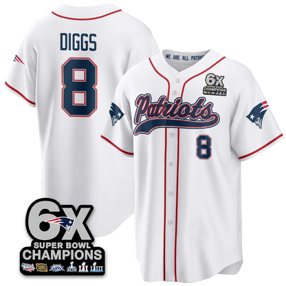 NE 6-Time Champions Patch Vapor Baseball Jersey - Stitched