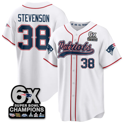 NE 6-Time Champions Patch Vapor Baseball Jersey - Stitched