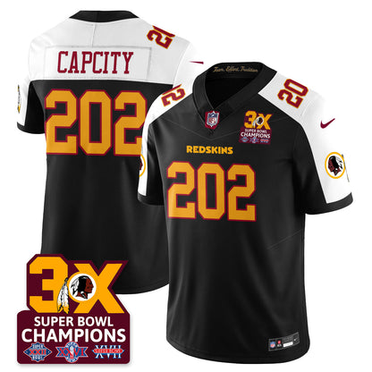 WAS 3-Time Champions Patch Vapor Limited Jersey - Stitched