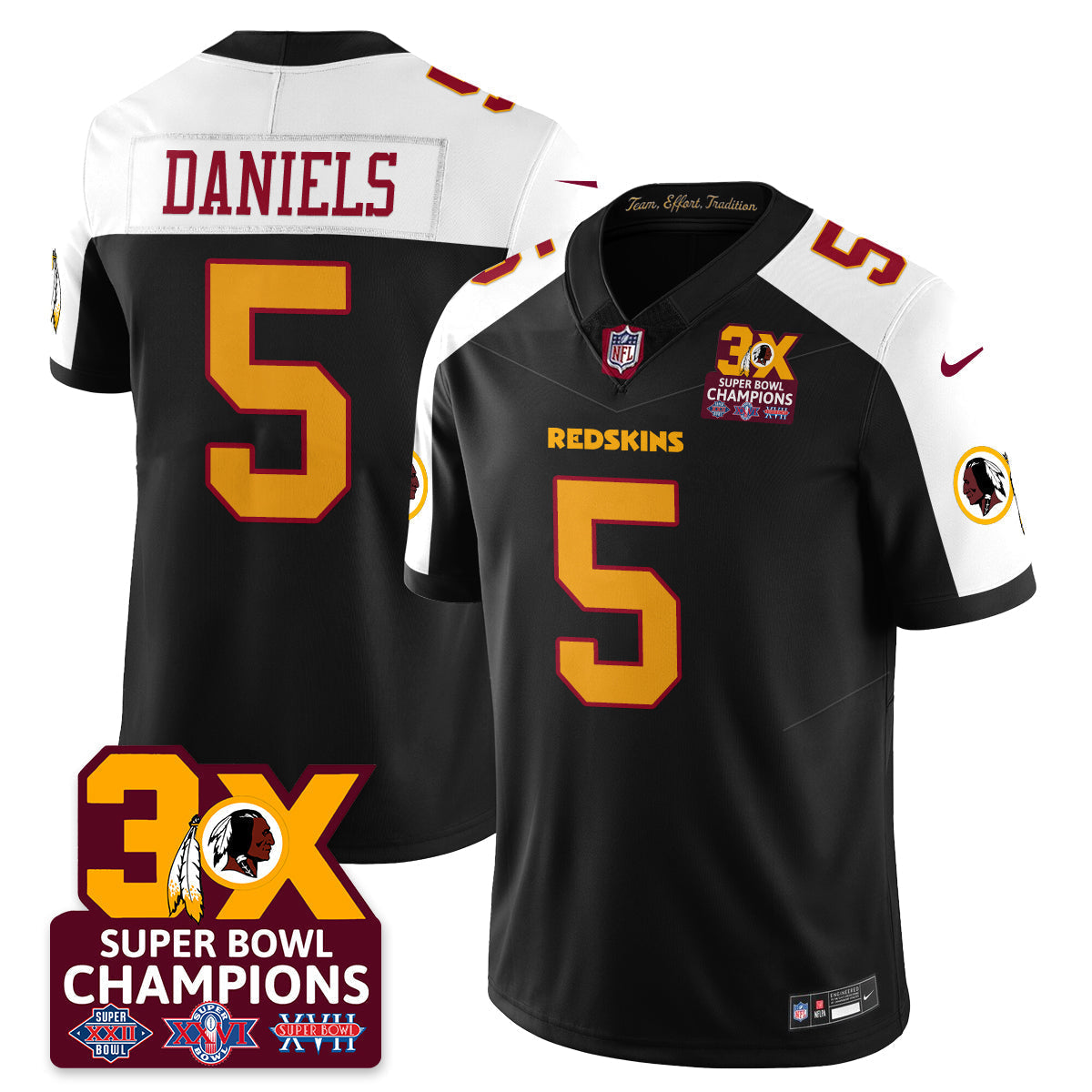 WAS 3-Time Champions Patch Vapor Limited Jersey - Stitched