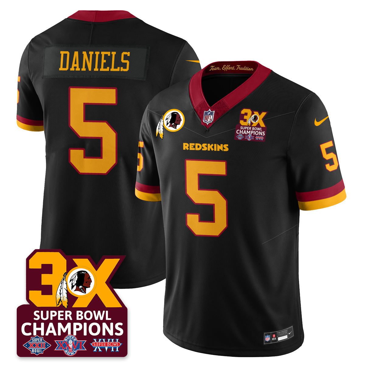 WAS 3-Time Champions Patch Vapor Limited Jersey - Stitched