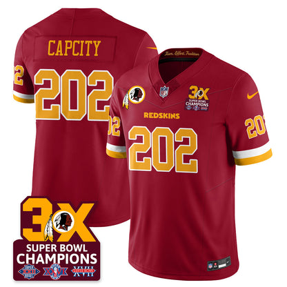 WAS 3-Time Champions Patch Vapor Limited Jersey - Stitched