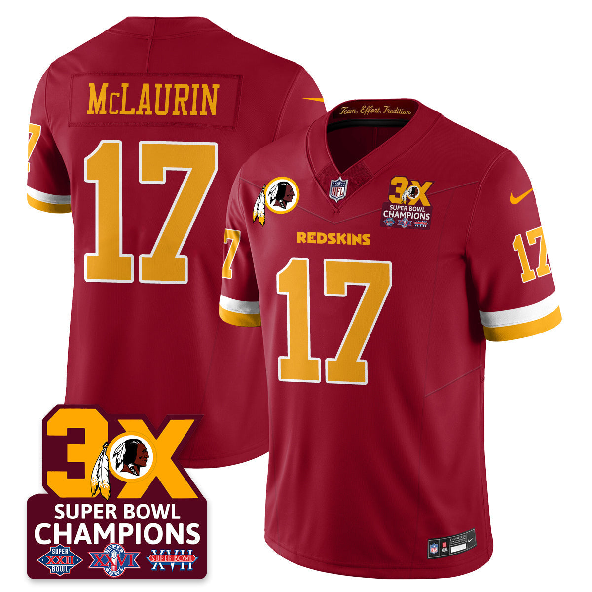 WAS 3-Time Champions Patch Vapor Limited Jersey - Stitched