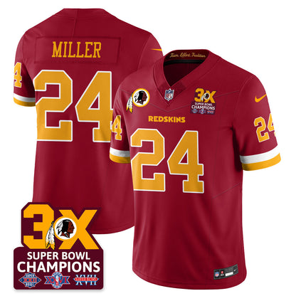 WAS 3-Time Champions Patch Vapor Limited Jersey - Stitched