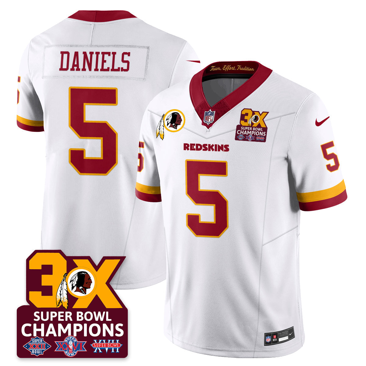WAS 3-Time Champions Patch Vapor Limited Jersey - Stitched