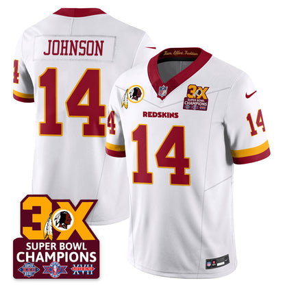 WAS 3-Time Champions Patch Vapor Limited Jersey - Stitched