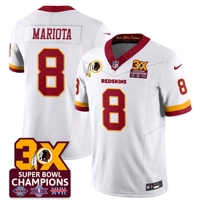 WAS 3-Time Champions Patch Vapor Limited Jersey - Stitched