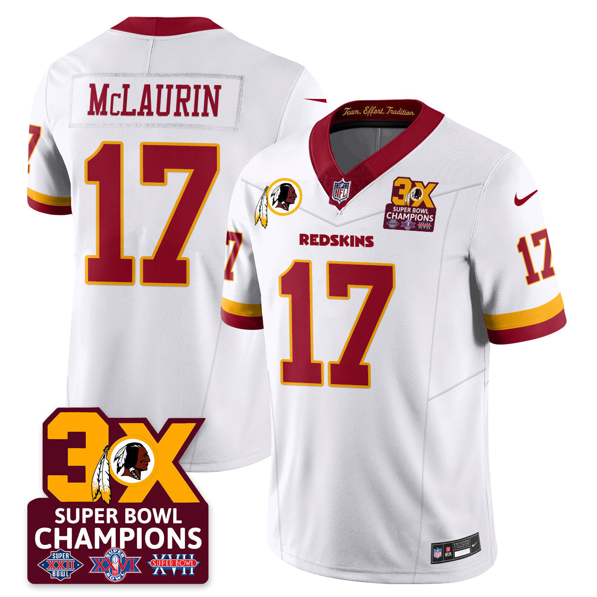 WAS 3-Time Champions Patch Vapor Limited Jersey - Stitched