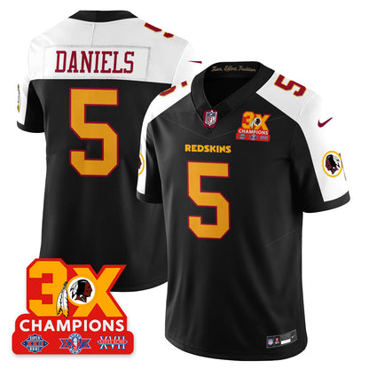 WAS 3-Time Champions Patch Vapor Limited Throwback Jersey - Stitched