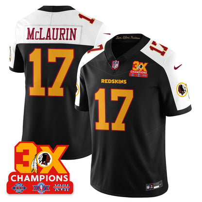 WAS 3-Time Champions Patch Vapor Limited Throwback Jersey - Stitched
