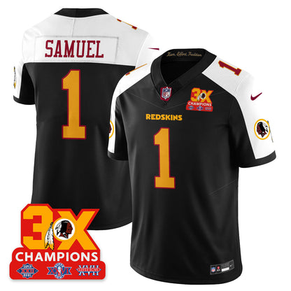 WAS 3-Time Champions Patch Vapor Limited Throwback Jersey - Stitched