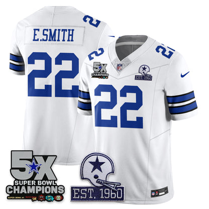 DAL 5-Time Champions Patch Vapor Limited Jersey - Stitched
