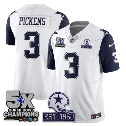 DAL 5-Time Champions Patch Vapor Limited Jersey - Stitched