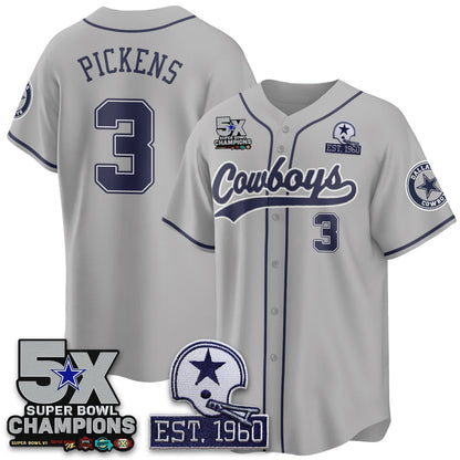 DAL 5-Time Champions Patch Limited Baseball Jersey - Stitched