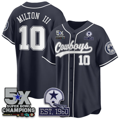 DAL 5-Time Champions Patch Limited Baseball Jersey - Stitched