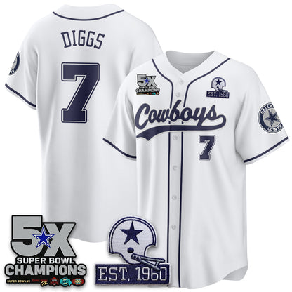 DAL 5-Time Champions Patch Limited Baseball Jersey - Stitched