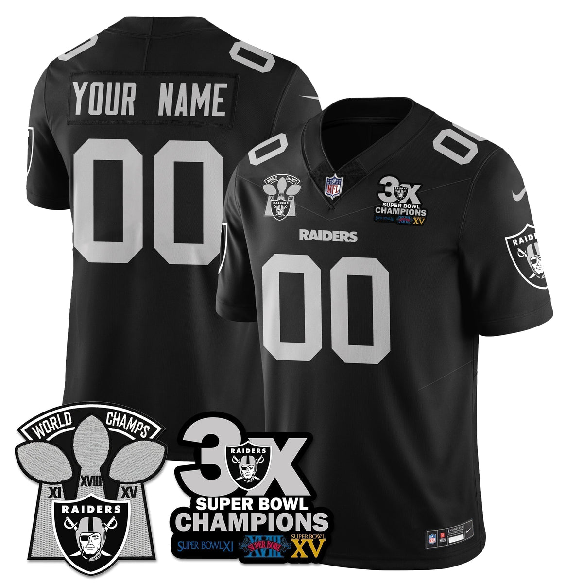 Custom LVR 3-Time Champions Patch Vapor Limited Jersey - Stitched