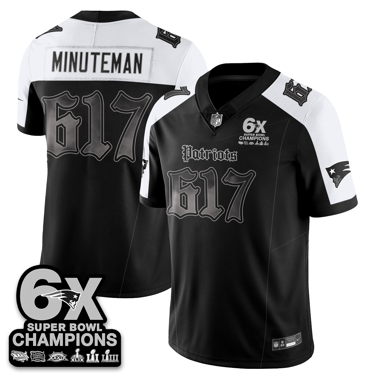 NE 'Dark Gothic' Vapor Limited Jersey - 6-Time Champions - Stitched