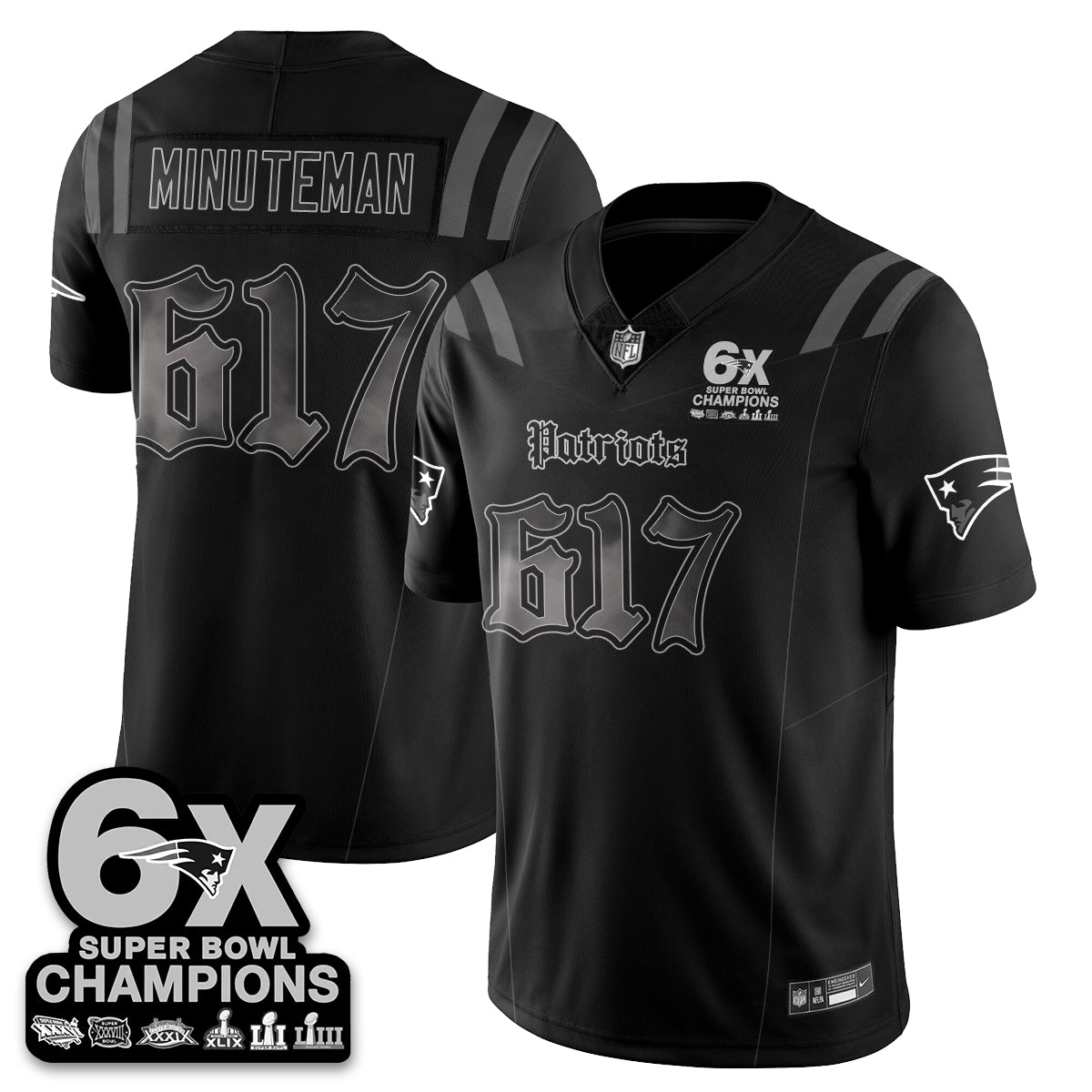 NE 'Dark Gothic' Vapor Limited Jersey - 6-Time Champions - Stitched