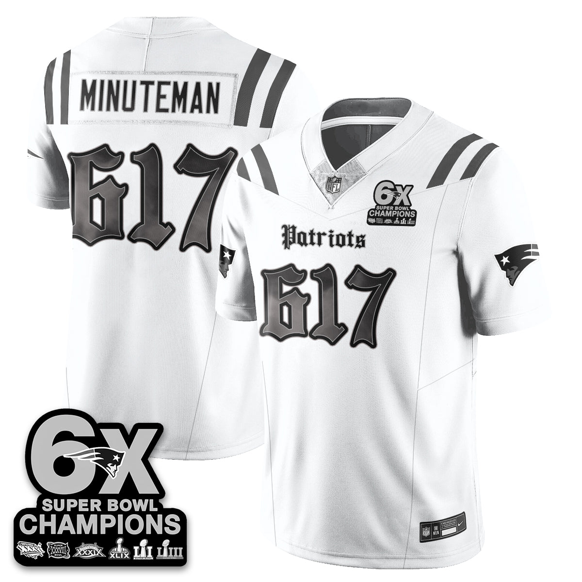 NE 'Dark Gothic' Vapor Limited Jersey - 6-Time Champions - Stitched