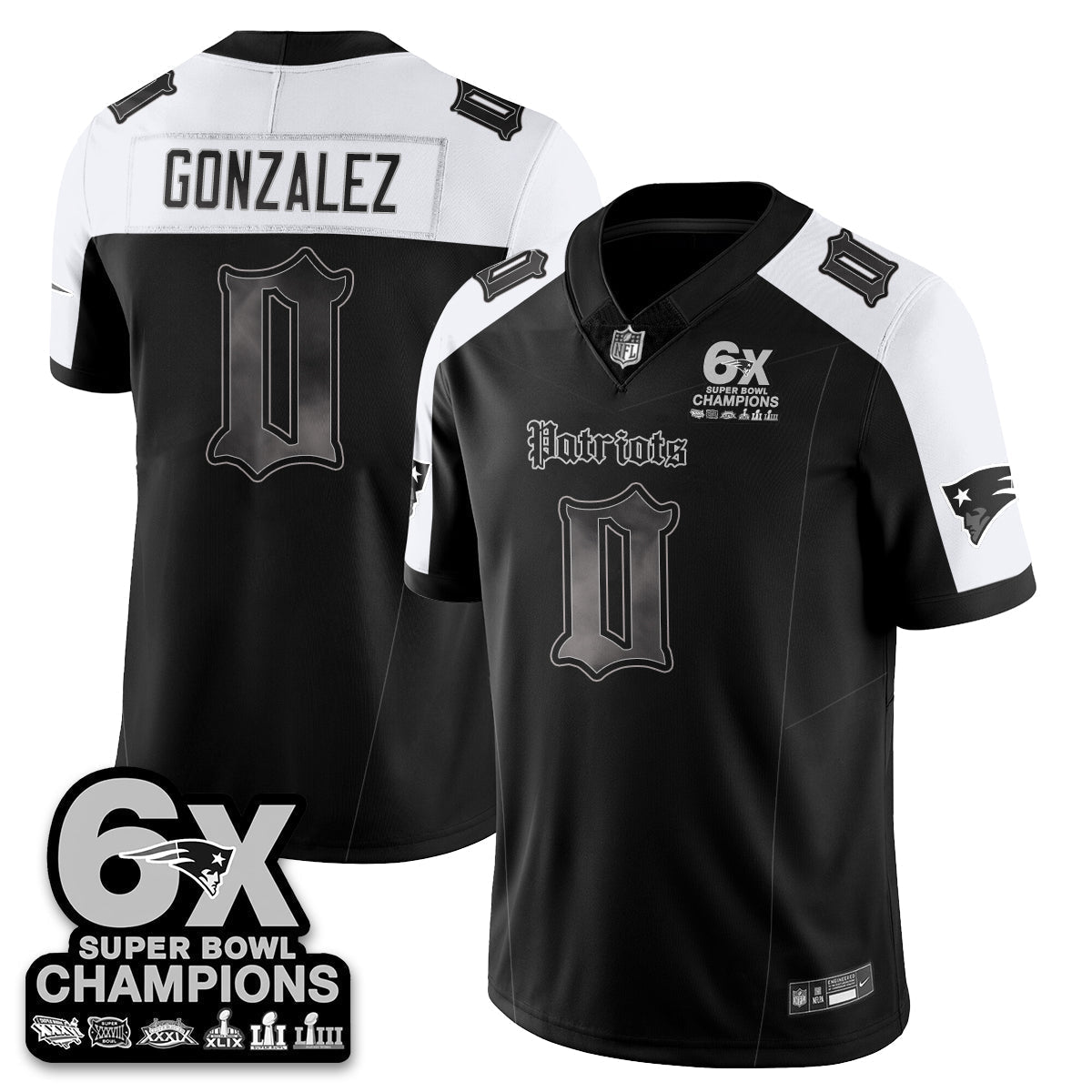 NE 'Dark Gothic' Vapor Limited Jersey - 6-Time Champions - Stitched