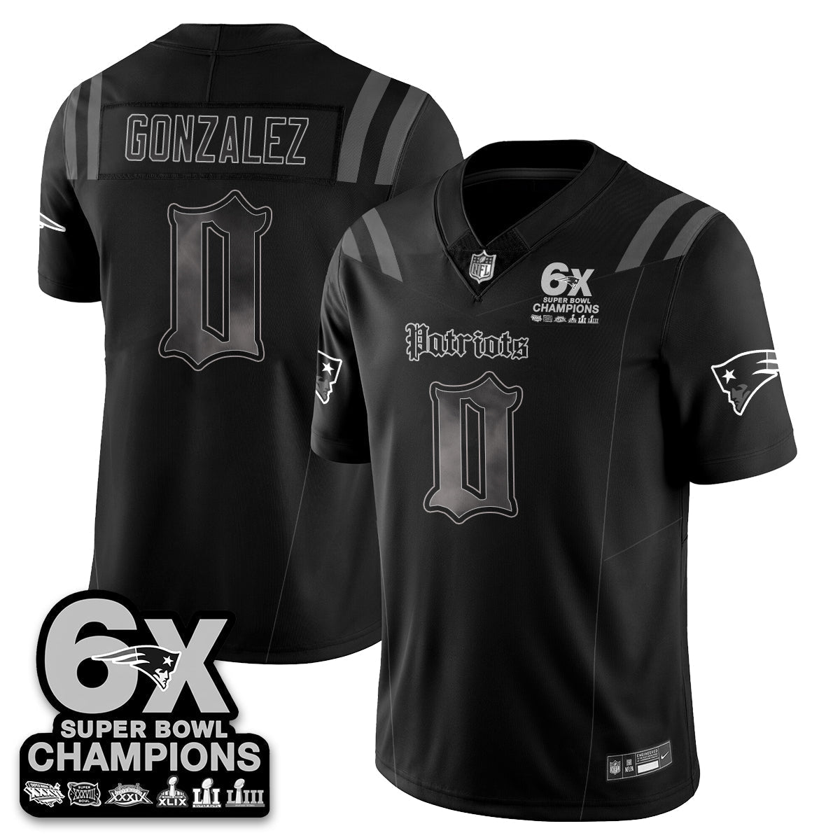 NE 'Dark Gothic' Vapor Limited Jersey - 6-Time Champions - Stitched
